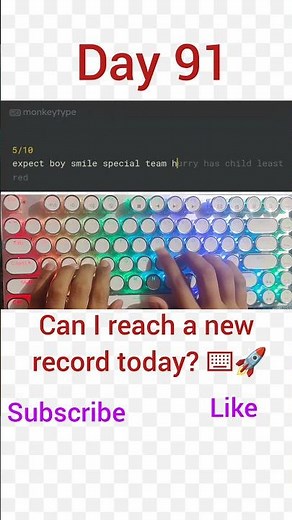 Day 91 Typing Challenge | Speed Test & Progress ⌨️🔥 #keyboard
