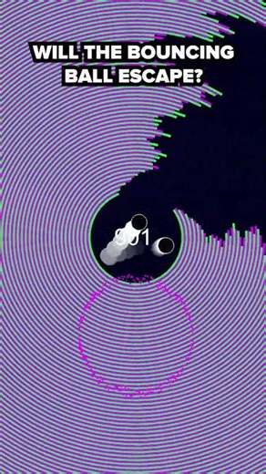 Can it escape? 🤔 #satisfyingvideo #physics #bouncingball