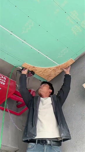 Gypsum Board Ceiling Installation #usashorts #construction #woodworking
