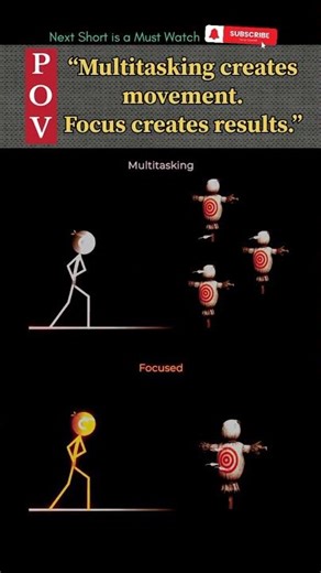 Multitasking creates movement. Focus creates results.#motivation #mindset #selfimprovement #focus