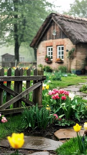 Cozy Cabin in Spring Rain #asmr #rain #cabinbliss #rainambience