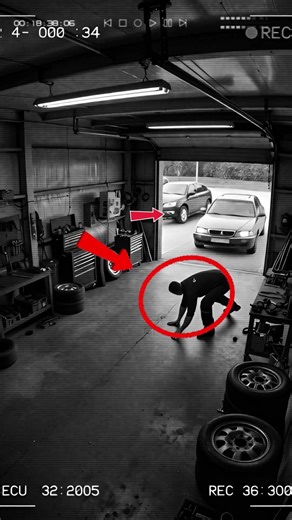 🚨 Real Garage CCTV Incident – A Mechanic’s Routine Turned Into a Dangerous Moment