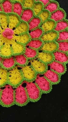 Beautiful Crochet Multicolored Tablemat Doily