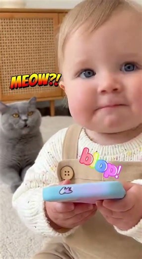 Baby Says Mama, Dada, and... Alien Noises?! 👽😂 ft. Shocked Cat