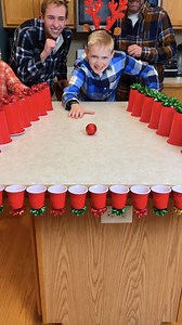 221K views · 4.3K reactions | Clever Kitchen Christmas Game  Family plays perfect game for your Christmas parties. Just roll a ping pong ball into a tiny cup to win a festive holiday prize. This video was produced by Paul & Kezzy, Network Media, and Benson Bros. | Paul & Kezzy | Facebook
