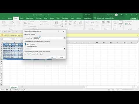Insert Tab → Table Group in Excel | Step-by-Step for Beginners