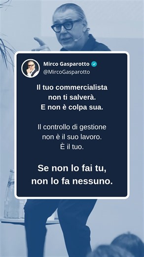 Il tuo commercialista non ti salverà. E non è colpa sua. Il controllo di gestione non è il suo lavoro. È il tuo. Molti imprenditori delegano totalmente la salute finanziaria della propria azienda all'esterno, confondendo la contabilità fiscale con la strategia. Se non prendi tu il controllo dei tuoi numeri, non lo farà nessuno. #ControlloDiGestione #GestioneAziendale #PMI #Imprenditori #StrategiaAziendale #EfficienzaAziendale #PianificazioneFinanziaria #CrescitaBusiness