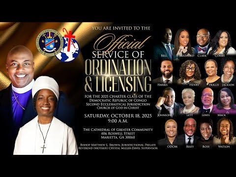 Ordination & Licensure Service | Bishop Matthew L. Brown | DRC Second Jurisdiction