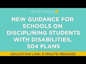 New Guidance For Educators On Discipline For Students With Disabilities, 504 Plans