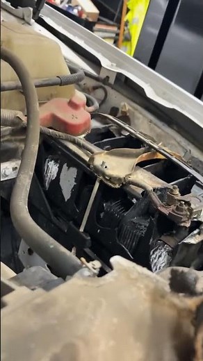 Exploded Car Battery. Vehicle Battery Complete Meltdown. #mechanic #automobile #fyp #shorts