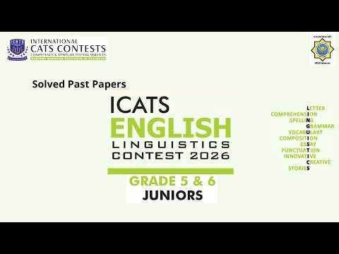 ICATS ENGLISH LINGUISTICS CONTEST 2026 I Grade 5 & 6|Solved past papers| #english #icats