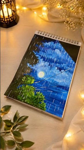 Raining Day Acrylic Painting / Rain painting for beginners/ paint with me✨ #acrylicpainting #shorts