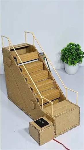 Escalator working model with cardboard | school project #diy #shorts #dcmotor