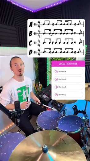 Sheldon | Drummer & Educator | Comment “PDF” to grab a FREE beginner rhythm theory guide! 💬🥁 Can you match this rhythm to the correct notation? Drop your answer below 👇💥... | Instagram