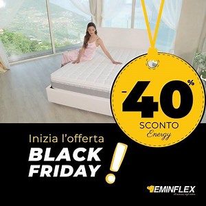 E' tempo di Black Friday! Sconto del 40% sul materasso Energy di Eminflex ☀️ Approfittate di quest'offerta per avere la consegna gratuita direttamente a casa vostra, 100 notti di prova e il kit accessori in regalo 🎁 Notti da sogno con il materasso Energy Black Friday per un riposo personalizzato e confortevole, basta un click ⬇️ https://www.eminflex.it/negozio/energy-black-friday/ #blackfriday #offerteblack #materasso #eminflexmaterassi #madeinitaly #nottidasogno | Eminflex