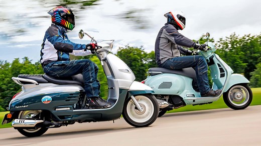 125er-Retro-Roller im Test-Vergleich: Vespa GTS 125 vs. Peugeot Django Classic 125