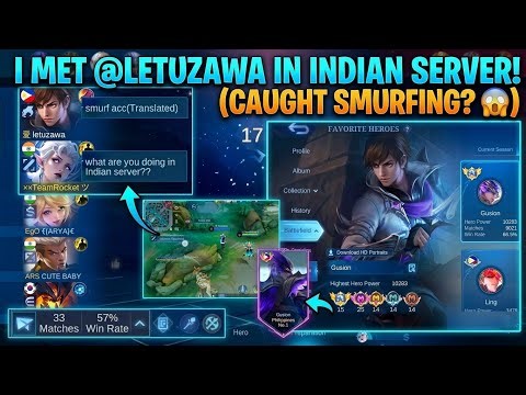 I Met @Letuzawa In Indian Server! 🇮🇳 (CAUGHT SMURFING? 😱) | MLBB India
