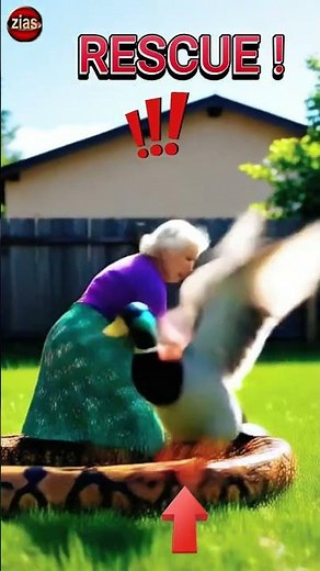 Brave Heroine Rescues Duck From Giant Python Attack! #shorts #rescue #duck #python