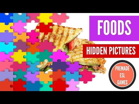 Hidden Pictures Food Game | Premade ESL Classroom Game | Beginner Foods