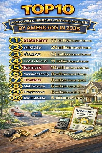 Top 10 Most Popular Home Insurance Companies in the U.S. (2025)