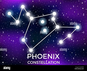 Phoenix constellation . Starry night sky. Zodiac sign. Cluster of stars and galaxies. Deep space. Vector illustration Stock Vector Image & Art - Alamy