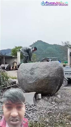 Round solid stone fish tank making process