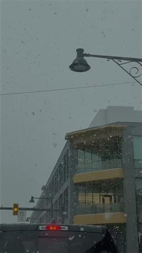 Huge snow flakes in April.