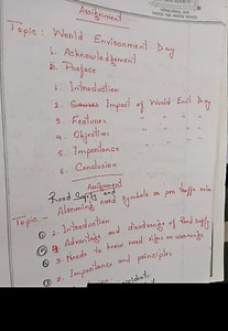 The image shows two assignment topics:Assignment 1: World Env... | Filo