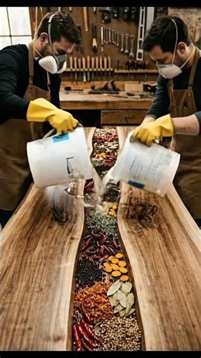 Spices Inside This Table?! 😱✨ Luxury Resin Design