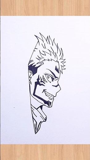learn how to draw sukuna step by step #sukuna #jujutsukaisen #drawing #animeart #howtodraw #shorts