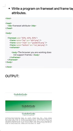 #html frame set and frame tag attributes
