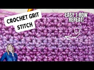 You’ll Love This Easy Crochet Grit Stitch! 💛🧶 1-Row Repeat Crochet Stitch Tutorial for Beginners