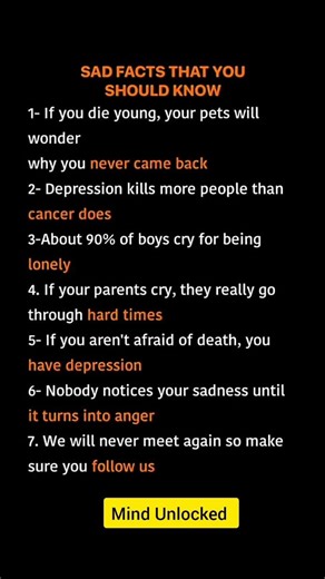 Sad Facts You Should Know #psychology #quotes #trending #viral #tricks #motivation #selfimprovement