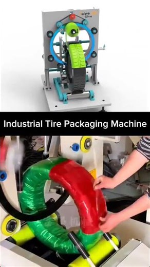 Mesmerizing Industrial Tire Packaging Machine Mechanism #short