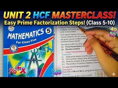 📚✨Unit 2 HCF & LCM | class 5 | Exercise 2.1