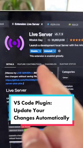 Use this VS Code Plugin to Automatically Update Your Changes in HTML, CSS and JavaScript files 👩🏽‍💻 #vscode #learntocode #frontenddeveloper #webdeveloper #javascript #laternerd✌️