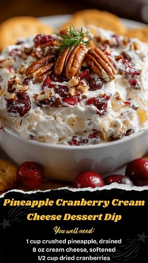 Pineapple Cranberry Cream Cheese Dessert Dip | Emma Recipes