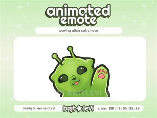 Animated Waving Alien Cat Emote: Twitch & Discord Emote (GIF Digital Download) - Etsy Australia