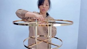 4-Tier Crystal Flower Vase with LED Lights, 32.28" Tall Wedding Centerpiece Decor, Metal Chandelier Stand with Crystal Pendants for Party Event Reception Home Decoration (Gold with Light)