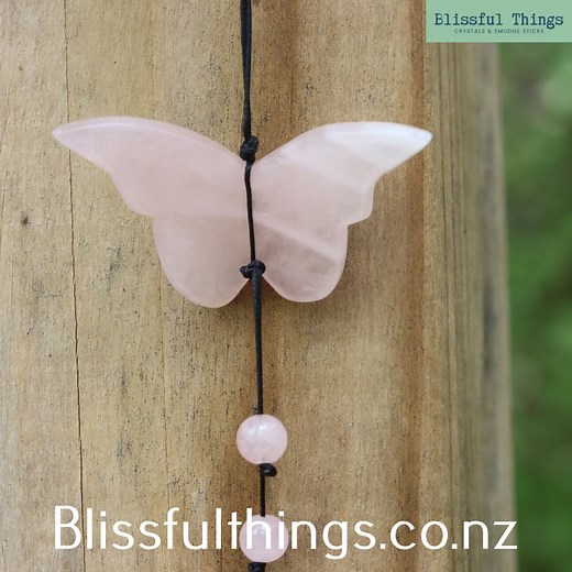 Angel pendant wings and rose quartz butterfly pendant are now available again. Available on the website only. Here is the link.https://blissfulthings.rocketspark.co.nz/shop/#category=39966&search=angel butterfly | Blissful Things NZ