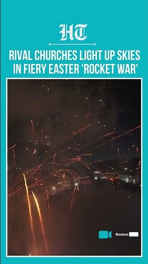 Rival Churches Light Up The Sky In Explosive 'Rocket War' Easter Tradition On Greek Island | #short