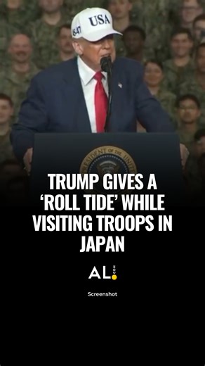 President Donald Trump gave a "Roll Tide" while speaking with American troops aboard the USS George Washington in Japan this week. The captain, Timothy Waits, is an Anniston native and attended the University of Alabama. #donaldtrump #potus #rolltide #usmilitary #alabamafootball #crimsontide #japan #navy | al.com