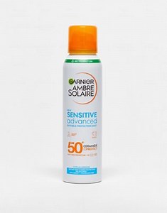 Garnier Ambre Solaire SPF 50  Sensitive Advanced Hypoallergenic Dry Mist Sun Cream Spray 150ml | ASOS