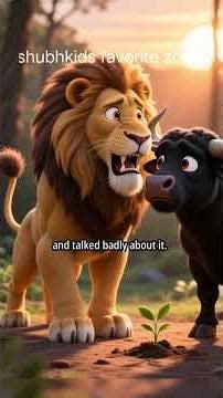 🐃🐃💪🏻Unity is Strength Story: The Three Bullocks and The Lion #shorts #cartoon 🦁♌