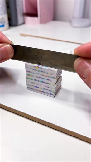 Polymer Clay Jewellery by Hazel on Instagram: "I’m not convinced these will be quite as popular as the monstera hoops but they are super cute so it is a possibility! 👀🥰🐇 This is day 4 of daily earring uploads so they don’t sell out too fast 🙌 I did skip a day yesterday coz I was super busy but I am determined not to give up yet so yeah… better late than never! 💖 I made these with the scraps from my rainbow collection and some white clay. I don’t usually use white for house fund items (becau