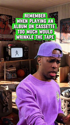 Remember when the cassette tape would get wrinkled after playing it too much 😐 #skit #shorts #funny