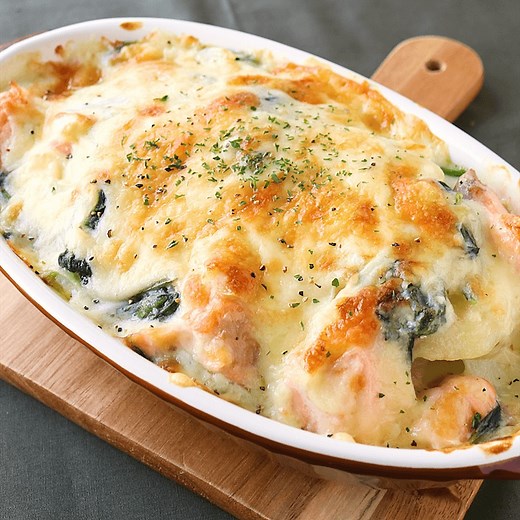鮭とほうれん草のポテトグラタン 作り方・レシピ | クラシル