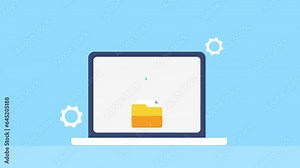 Business document management, online digital file storage user data safety conceptual video animation.