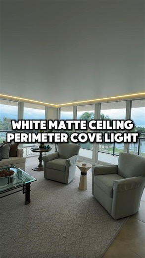 LUX CEILINGS on Instagram: "WHAT A MINIMALISTIC CEILING DESIGN CAN DO TO YOUR APARTMENT ✨ ____________________________________ THIS IS NOT A DRYWALL CEILING ____________________________________ Before: concrete ceiling After: pvc white matte stretch ceiling Lighting: perimeter cove light Ceiling drop: 2 inches #LuxCeilings #stretchceiling #ceilingdesign #suspendedceilings"