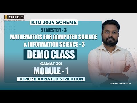 S3 KTU 2024 SCHEME | MATHEMATICS FOR COMPUTER & INFORMATION SCIENCE 3 | M1 | BIVARIATE DISTRIBUTION